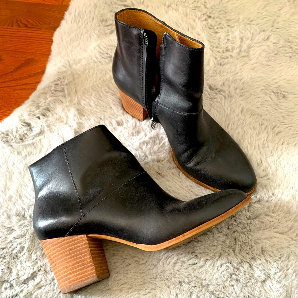 Madewell Rosie Leather Black Ankle Boots